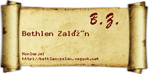 Bethlen Zalán névjegykártya